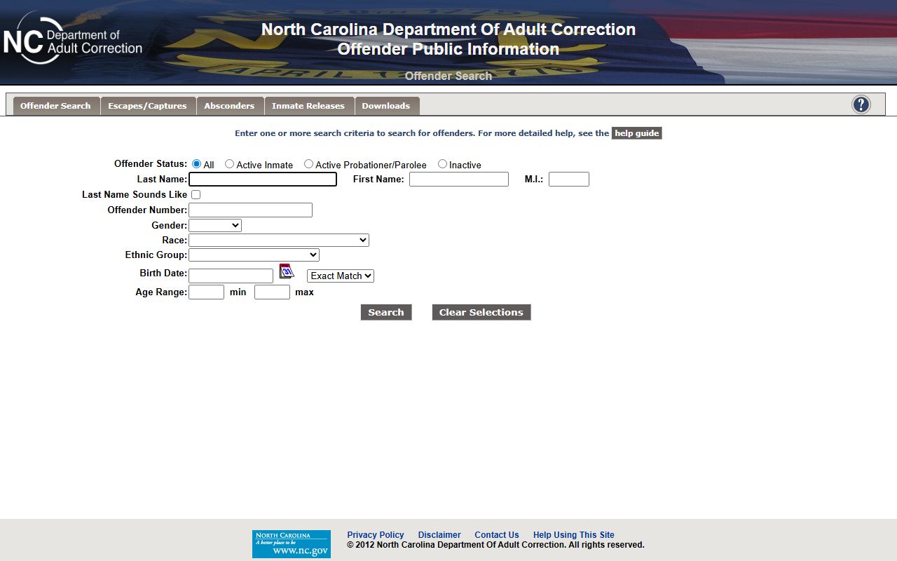 NCDAC offender public search for Pasquotank Correctional Institution inmates