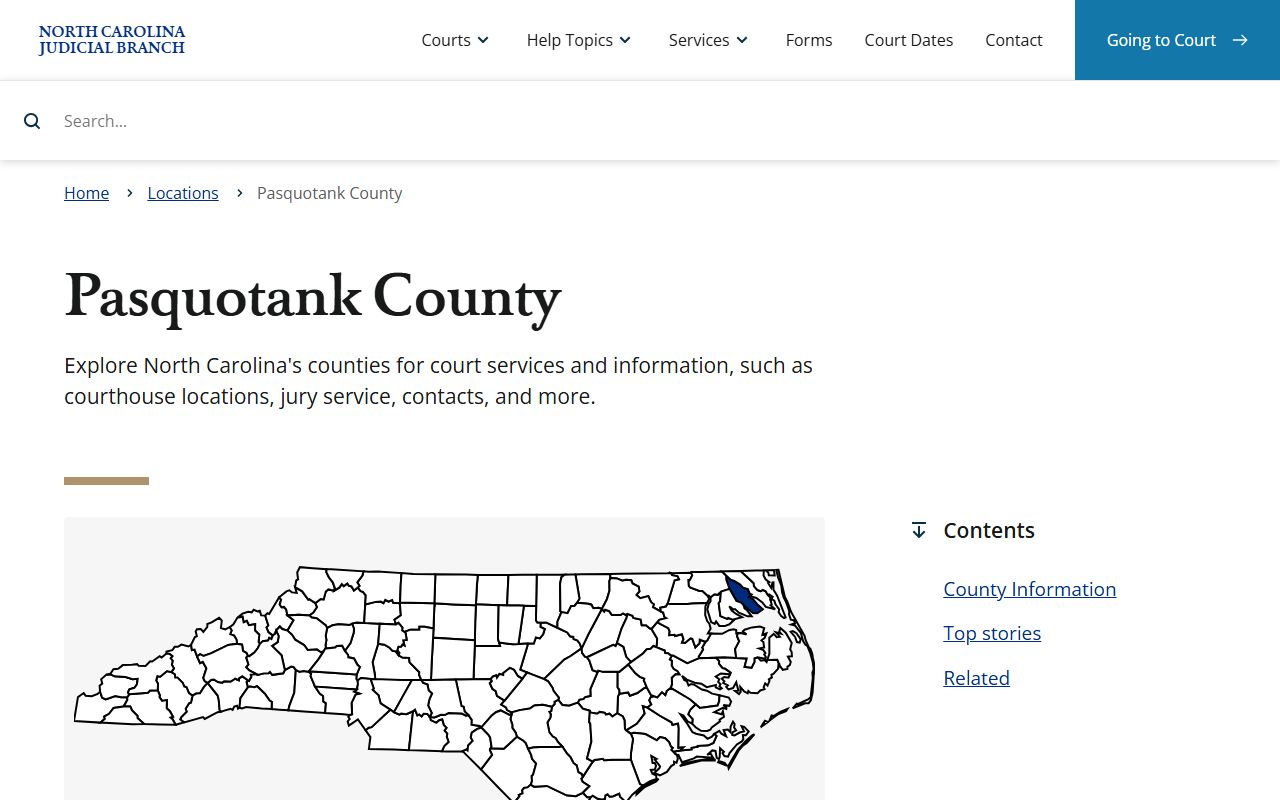 Pasquotank County court records after jail arrest Judicial Branch location page